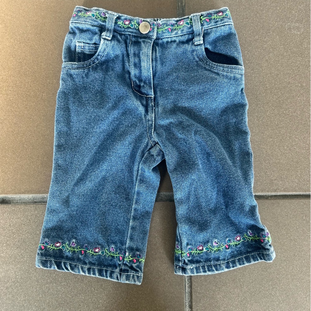 Embroidered Denim Pants